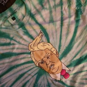 Donald Trump Hair Comb Over 40s And Shorties Tie Dye Shirt